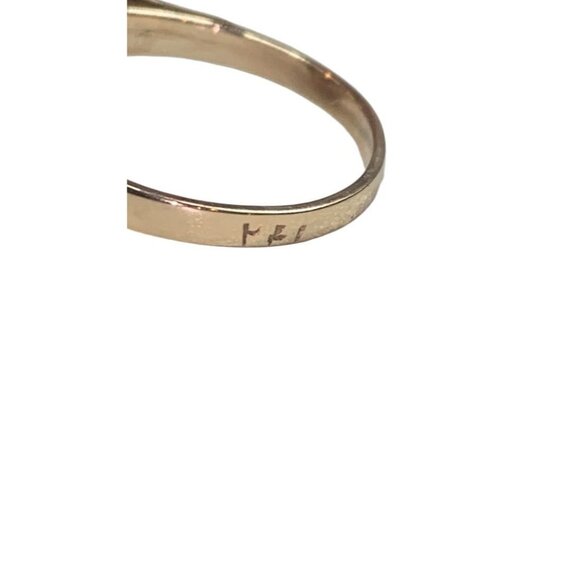 14k Yellow Gold Lab Created Round Amethyst Solitaire Ring Size 7.5 - Picture 5 of 10